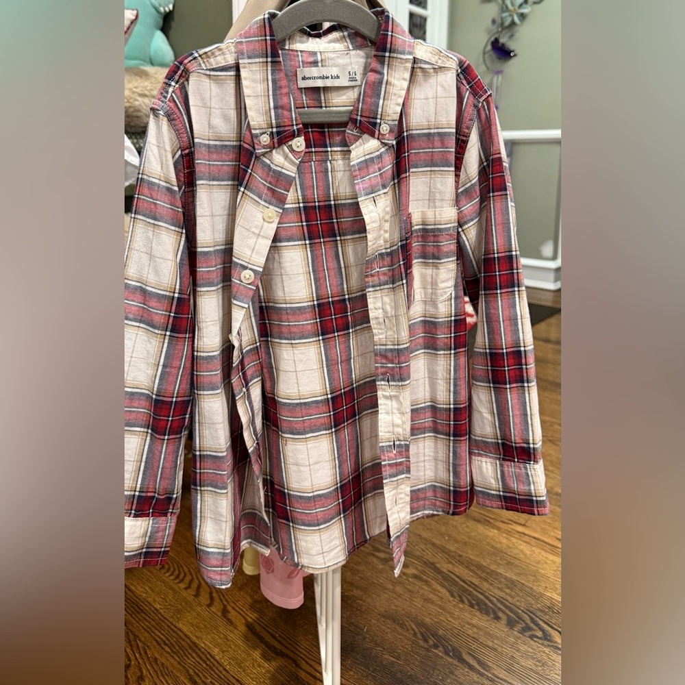 Abercrombie kids Plaid Kids Shirt - Red and White
